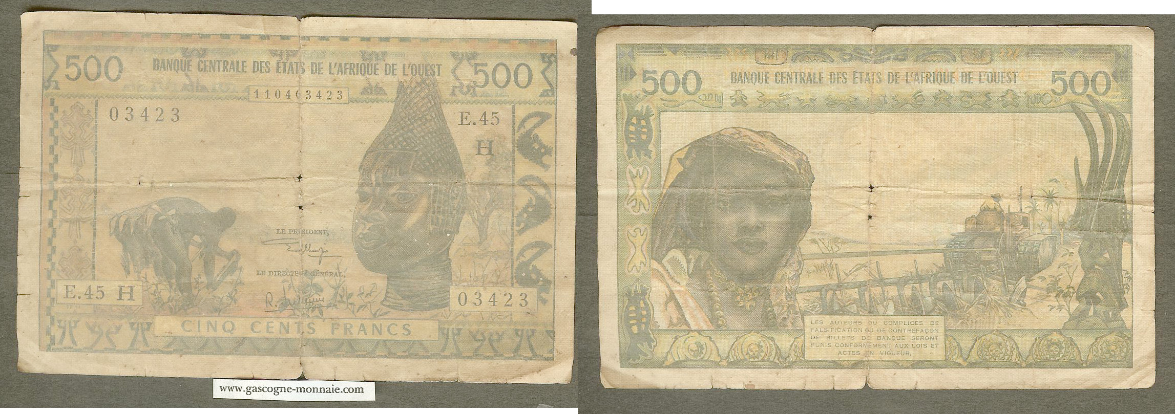 West African States 500 francs 1959-62 F